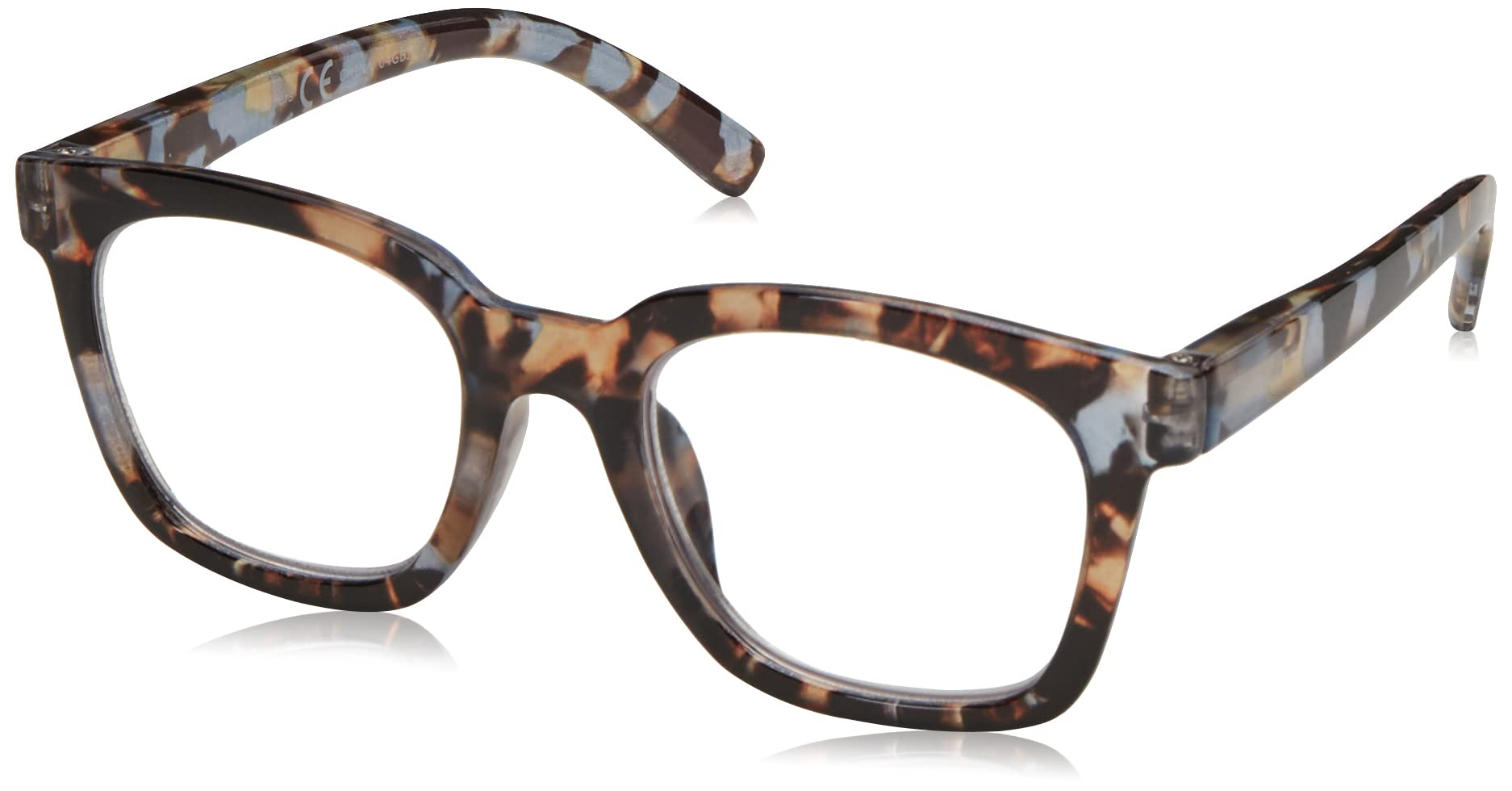 Peepers by PeeperSpecs Women's to The Max Square Light Blocking Reading Glasses, Blue Quartz, 49 + 1.25