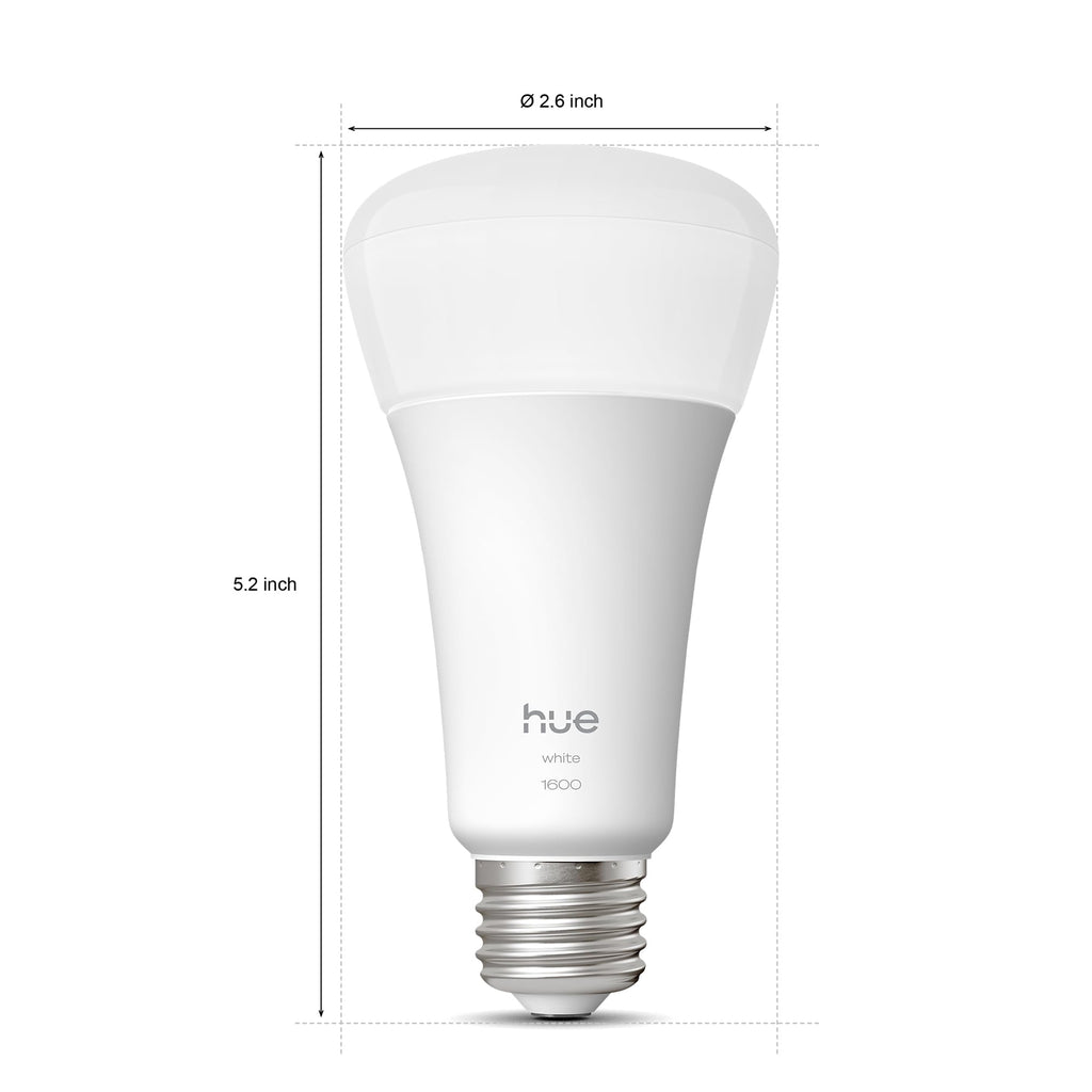 Philips Hue Smart LED A21 Bulb 1-Pack, Warm White Light 2700K, E26 Base, 13.5W, 1600 Lumens, Dimmable LED Bulbs, Works with Alexa, Google Assistant, and Apple Home