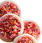 Pink Iced Frosted Sugar Cookies with Multi-Colored Rainbow Sprinkles (10 ct.) by Market Pantry