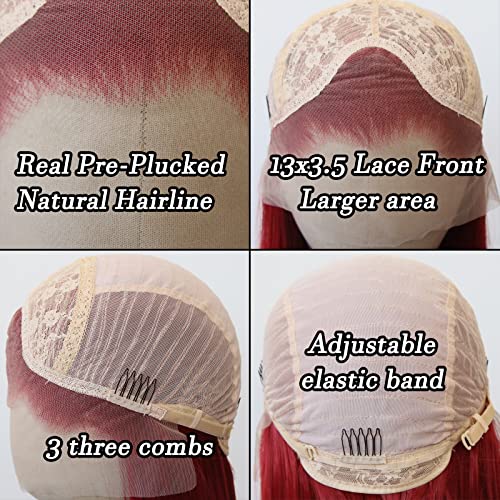 BTWTRY Gray Wig Long Straight Grandma Grey Synthetic Lace Front Wigs Pre Plucked Natural Hairline for Black Women Heat Resistant Fiber Hair Cosplay Daily Wear Wig (Grandma Grey)