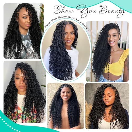 Deep Wave Bulk Human Hair For Braiding 150g Human Hair Braiding Hair For Boho Braids 100% Brazilian Virgin Human Hair Extensions 3 Bundles Wet and Wavy Human Braiding Hair (22inch, Natural Black)