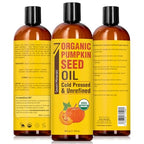 Seven Minerals NEW Pumpkin Seed Oil for Hair Growth, Face, & Body - Big 16oz Bottle - USDA Organic, Cold-Pressed & Hexane Free - Lightweight, Non-Greasy, & Deeply Moisturizing for Scalp, Skin