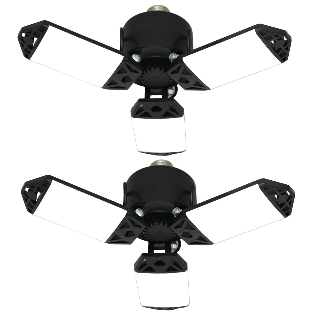 2Pack 80W LED Garage Light, 8000 Lumen Ceiling Lights with 3 Adjustable Panels, 6500K Daylight Light Bulb Fixture LED Lights for Garage, E26/E27 LED Shop Lights, Attic Workshop LED Bay Light