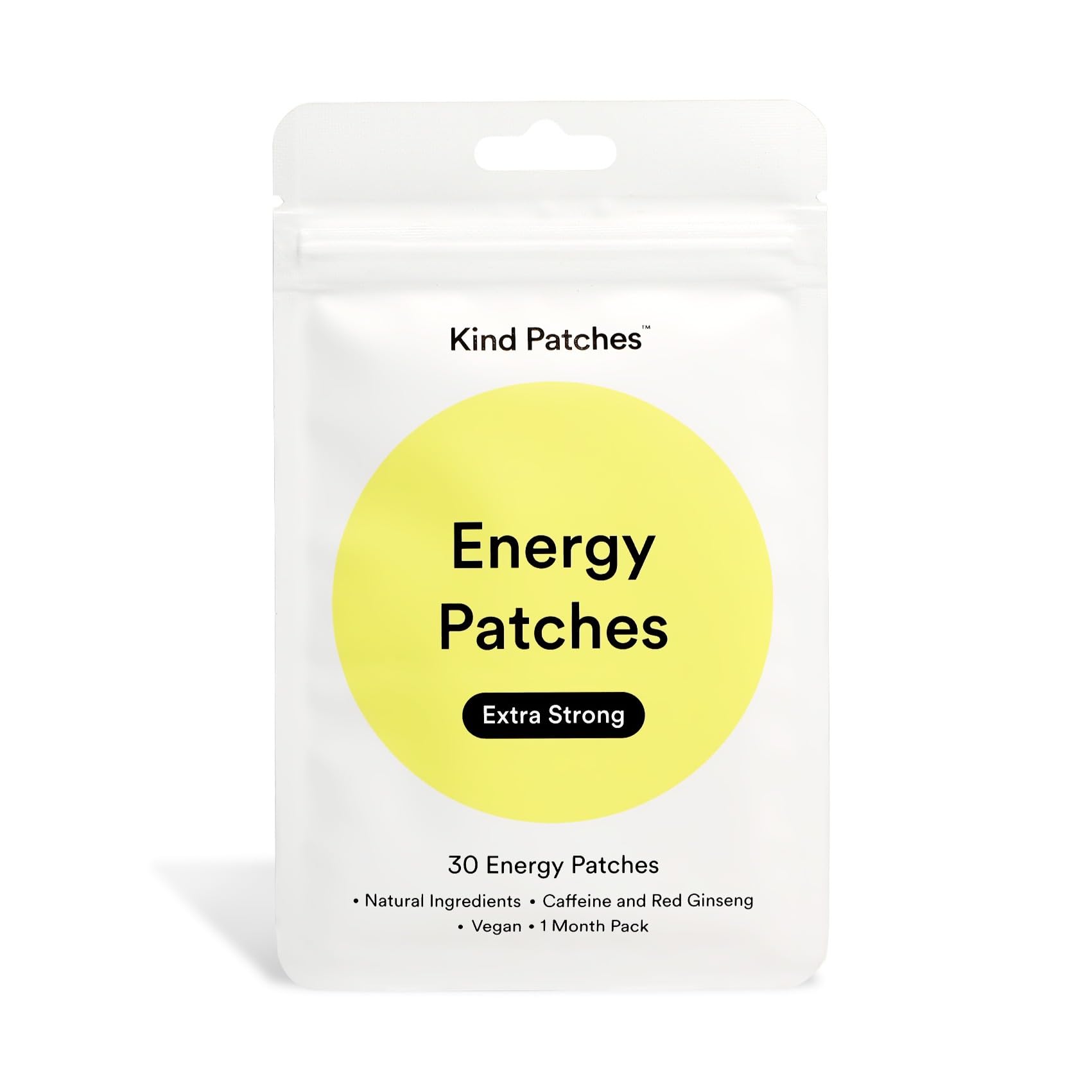 Kind Patches Energy Patches Extra Strong - Caffeine Energy Boost - Red Ginseng for Reduced Fatigue - Body Patch with Vitamin B12, B6, B1-14 Count