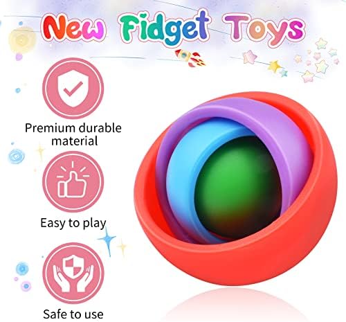 Fidget Toys Adults, 4PC Fidget Spinner Kids Set, Sensory Toys for Teens Ideal Gifts Quiet Cool Gadget for Men Boys Girls, ADHD Autism Stress Relief Finger Tools