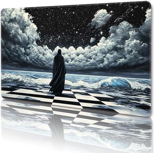 MTG Playmat Magic Card Playmat Game Mat,TCG & CCG Card Games Mat with Free Storage Bags Size 24 x 14 Inches (No with Zones,Death God)