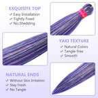 Dark Purple Tinsel Braiding Hair Pre Stretcehd 26 Inch Professional Synthetic Braiding Hair For Crochet Braids Box Braids Boho Braids Croceht Hair Extensions