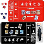 Card Game Playmats MTG Playmat for Beginner 2 Pack with Dices, Magic Mat Commander Deck Card Playmat for TCG MTG Accessories Play Mat 24x14 Inches Duel Card Battles, Black/Red