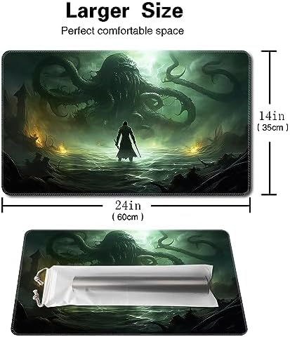 MTG Playmat Size 24x14in Free Storage Bags Non-Slip Backing, Ideal for Card Game Enthusiasts TCG Playmat (Necroslayer-No Deck)