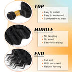 Eerya Ocean Wave Crochet Hair 18 Inch 6 Packs Deep Wave Crochet Hair for Black Women Synthetic Wavy Curly Braiding Hair for Boho Braids (18 inch,1B)