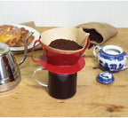 Fino Pour-Over Coffee Brewing Filter Cone, Number 4-Size, Red, Brews 8 to 12-Cups, Set of 2