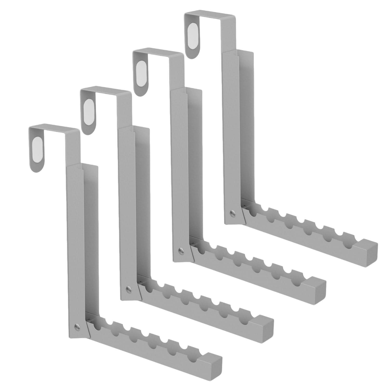 BAKON Over The Door Hanger Folding Clothes Drying Rack, Folding Hanging Coat Rack for Indoor Laundry Room Compact Small Space Foldable Portable Clothing Hanger Hook Collapsible-4 Pack (Gray)