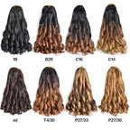12 inch French Curly Braiding Hair 8 packs 50g/pack Loose Wavy Braiding Hair With Curly Ends French Curls Synthetic Hair Extensions for Boho Box Braids(12 inch,8 packs,P27/30#)