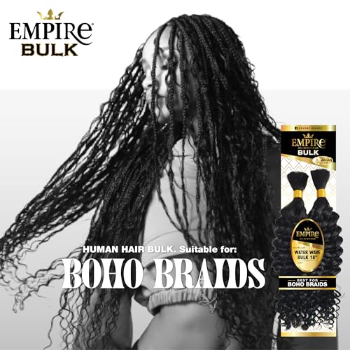 Sensationnel Empire bulk braiding – deep human hair braids for knotless boho box or curly loose wave styles (18 inch, S4/27)
