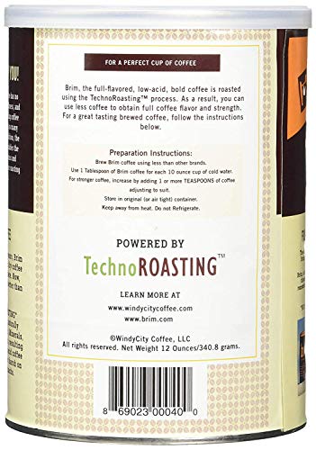 Brim Low Acid Ground Coffee, Regular Blend, 12 OZ