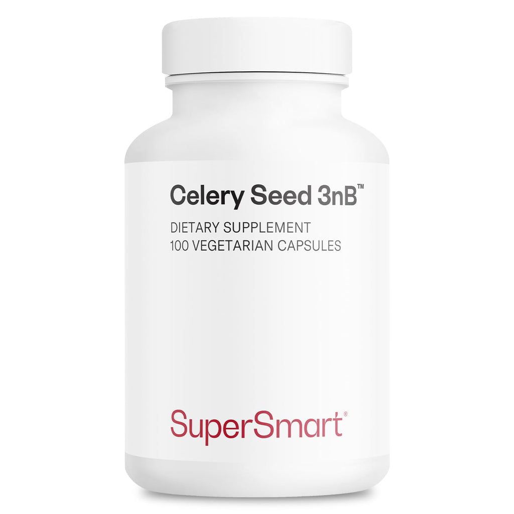 Supersmart - Celery3nb 150mg per Day (Patented) - Natural Celery Seed Extract Supplement - Well-Tolerated Phthalides | Non-GMO & Gluten Free - 100 Vegetarian Capsules