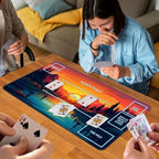 for MTG Game Playmat, for Magic TCG Rubber Play mat,Tabletop Card Playmats with Smooth Surface,Trading Card Inked Game Mat with White Zones,Battle Game,Sunset Forest