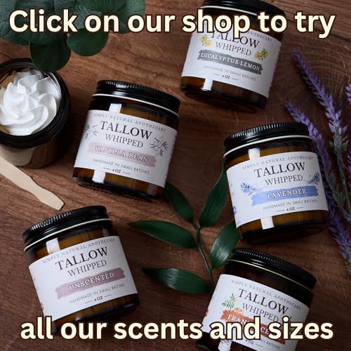 Tallow Balm - Whipped & Handmade - Moisturizing Face and Body Cream/Butter -Unscented - Hydrating - Vitamins A, D, E, K - Sensitive & Dry Skin - Grass Fed Cows, 16 ounce (Warm Vanilla)