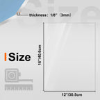 KINLINK 12x16 Plexiglass Sheets 1/8 inch Thick, 3mm Clear PET Acrylic Sheets Plastic Sheet for DIY Project, Craft, Table top, Picture Frame, Acrylic Sign and Wedding Invitation 2 Pack