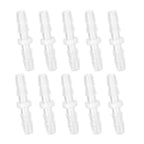 Quickun Plastic Hose Barb Fitting, 3/16" x 3/16" Barbed Splicer Mender Joint Adapter Union Fitting (Pack of 10)
