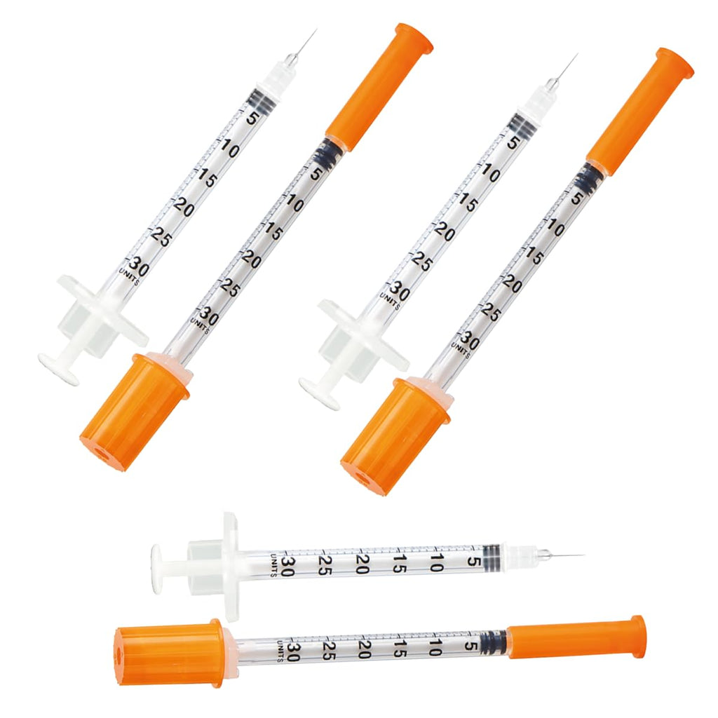 GLUCO-CARE 0.3 ml/cc Syringes 31G x 5/16" (8mm), Orange Cap, 50 pcs/bx