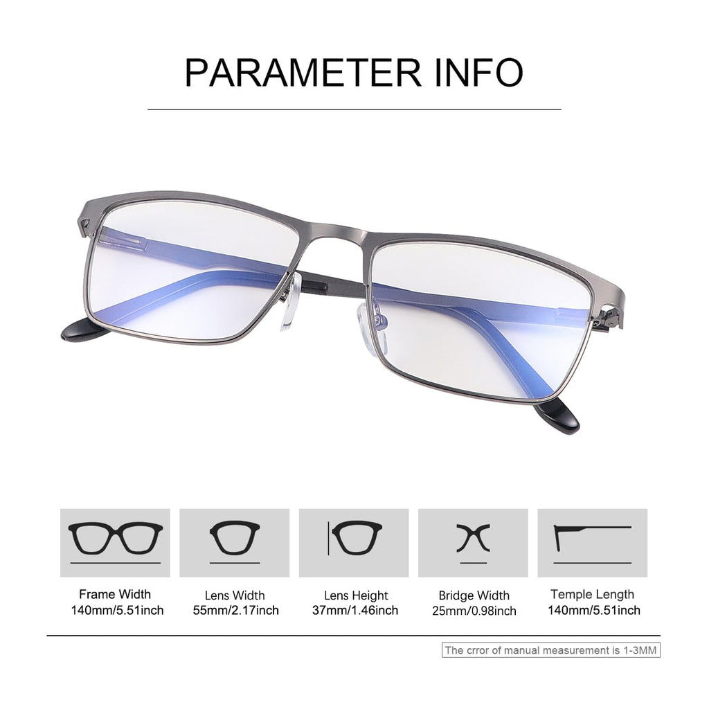 YIMI Mens Blue Light Glasses Men Computer Gaming BlueLight Blocking Glasses Metal Anti Eyestrain Clear Lens Eye Protection (Photochromic/Dual Purpose)