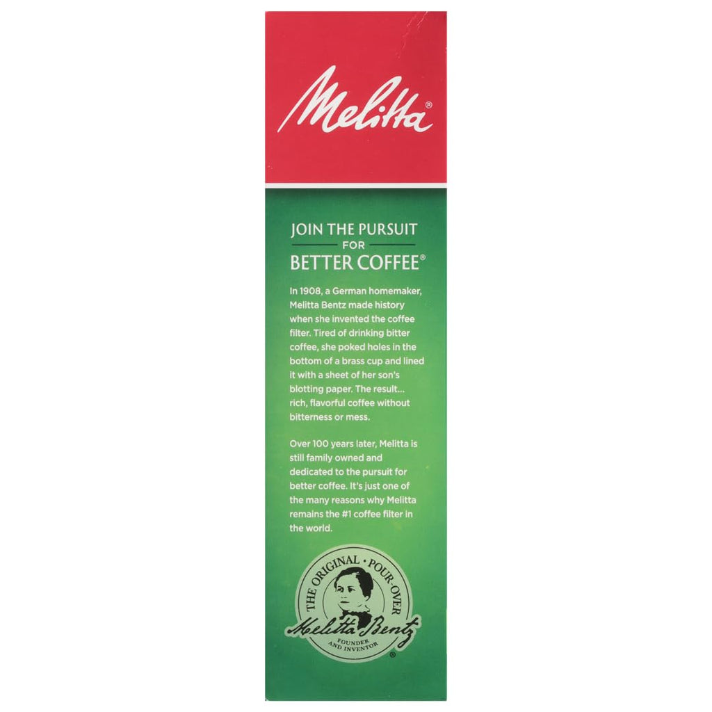 Melitta #4 Unbleached Coffee Filters, Natural Brown Cone Filters, 6-Pack