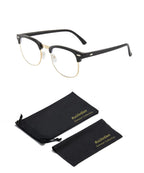 RuiJinGen Computer Gaming Blue Light Blocking Glasses Half frame Retro Semi Rimless Clear Lens Glasses Eyewear Men Women