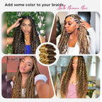 Lashey Human Braiding Hair Deep Wave 50g Bulk Human Hair for Braiding #4/27 Ash Brown Mix Honey Blonde 100% Virgin Hair Bulk No Weft Human Hair Extensions for Boho Braids 22 Inch