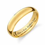 Personalized Men’s Gold Tungsten Ring – Custom Engraved Wedding Band with Free Engraving in Any Language - Ships from USA