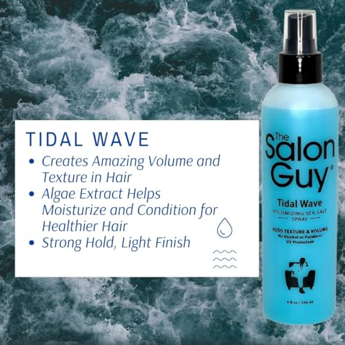 THESALONGUY - Sea Salt Texturizing Spray for Volumizing Curly and Wavy Hair, Men & Women, Beach Waves Hair Spray with Kelp & Natural Ingredients - 2 Pack