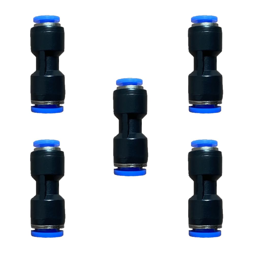 1/4" OD x 5/32" OD Pneumatic quick Connector Push to Connect fittings Straight reducer Union/Coupler (Pack of 5)