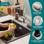 Dreatim Faucet Mat for Kitchen Sink - Wider Diatomite Fast Drying Stone Sink Tray, Super Absorbent, Prevents Moisture Buildup - Faucet Splash Guard for Bathroom Counter [Light Grey, 15x5.3inch]