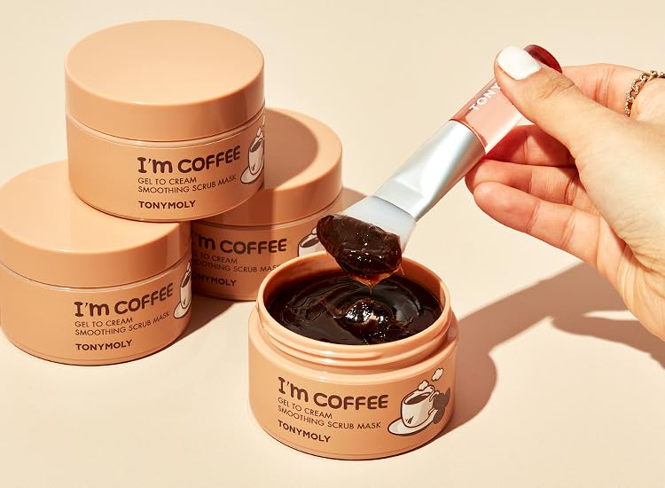 TONYMOLY I’m Coffee Gel-to-Cream Smoothing Scrub Mask – Gentle Exfoliating Face Mask with Coffee Grounds – Hydrates, Smooths & Softens Skin, 100ml