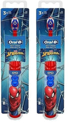 Oral-B Kid's Battery Toothbrush Featuring Marvel's Spiderman, Soft Bristles, for Kids 3+ (Pack of 2)