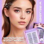 Natural Lash Clusters Kit 10-12mm with 6mm Bottom Lashes Wispy Lash Extension Kit 114Pcs C Curl Cluster Eyelash Extensions Superfine Band DIY Individual Cluster Lashes with Lash Bond and Remover