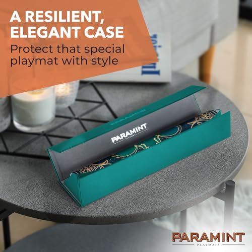 MatShield Green, Durable Playmat Case - Compatible with Magic The Gathering, MTG Play Mat Tube - MTG Accessories - Premium Leatherette with Fabric Interior, Magnet Snap Closure