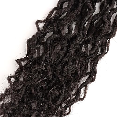LMZIM 12 inch Goddess Locs Crochet Hair 8 Packs Faux Locs Crochet Hair for Black Women Pre Looped River Locs Crochet Hair with Curly Ends #4