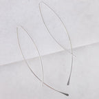 Upside Down Hoop Earrings - Sterling Silver Plated Threader Hoops for Women