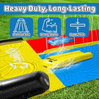 JAMBO 22.5ft Double Lane Slip Splash and Slide with 2 Bodyboards with Built in Sprinkler for Backyard Outdoor Water Fun for Kids