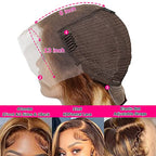 Aicrelery 26 Inch Highlight 13x6 Body Wave HD Transparent Lace Front Wigs Human Hair 4/27 Honey Blonde Body Wave Lace Frontal Wig For Women 180% Density Glueless Ombre Wig Pre Plucked with Baby Hair