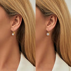 Moissanite Earrings,1.0ct-2.0ct D Color Brilliant Round Cut Lab Created Diamond Earrings 18K White Gold Plated Sterling Silver Dangle Earrings Moissanite Leverback Drop Earrings