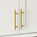 Goldenwarm 10 Pack 3 inch Gold Cabinet Handles Brushed Gold Cabinet Pulls Stainless Steel Drawer Pulls, Durable Kitchen Cabinet Handles - Bathroom Bedroom Dresser Handles Easy DIY Upgrade