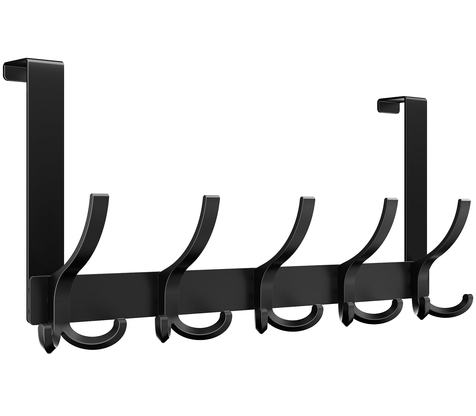Optish Over The Door Hooks for Hanging, Over The Door Hanger, Over The Door Towel Rack for Bathroom (Black, 1 Pack)