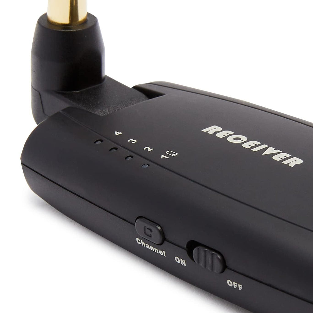 Amazon Basics Digital Wireless Guitar System Transmitter/Receiver with Rechargeable Batteries, Black