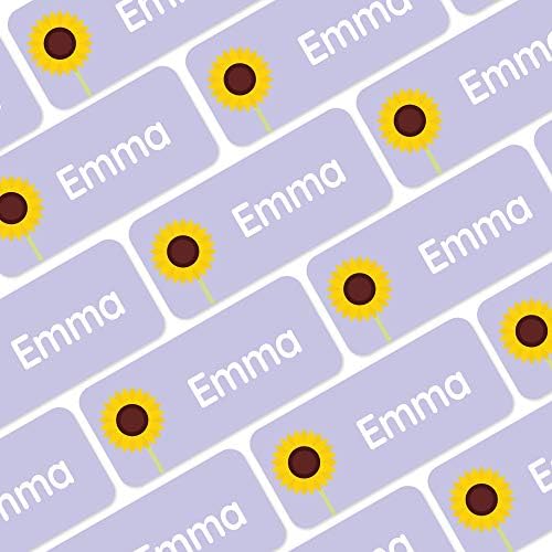 – Personalized Name Labels for Kids (120) – Waterproof & Durable Stickers for Clothing, School & Daycare Items - Flowers
