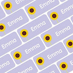 – Personalized Name Labels for Kids (120) – Waterproof & Durable Stickers for Clothing, School & Daycare Items - Flowers