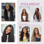 22 Inch Water Wave Bulk hair for Braiding 155g 2Bundle/Pack No Weft Water Wave Bulk hair for Braiding Micro synthetic Braiding Hair for Boho Braids Wet and Wave (,Natural Black #1B)