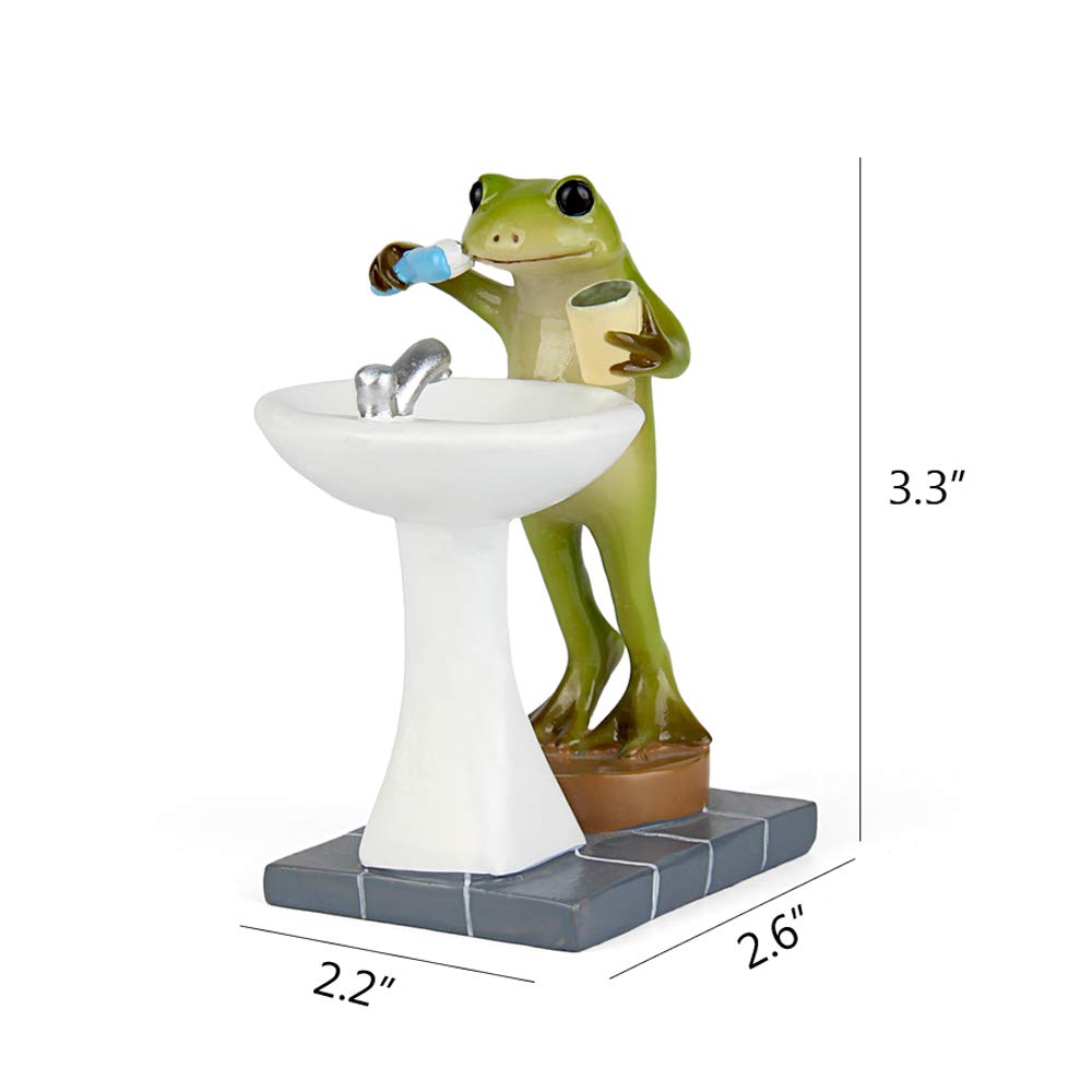 Miniature Frog Garden Statue Outdoor Fairy Animal Figurine for Bathroom