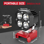 LED Work Light Compatible with Milwaukee 18V Battery, 40W 6000LM Flashlight, 18V Battery Cordless Work Light 120°Adjustable with Low Voltage Protection for Outdoors and Job Site Lighting